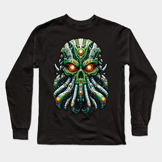 Biomech Cthulhu Overlord S01 D46 Long Sleeve T-Shirt by Houerd